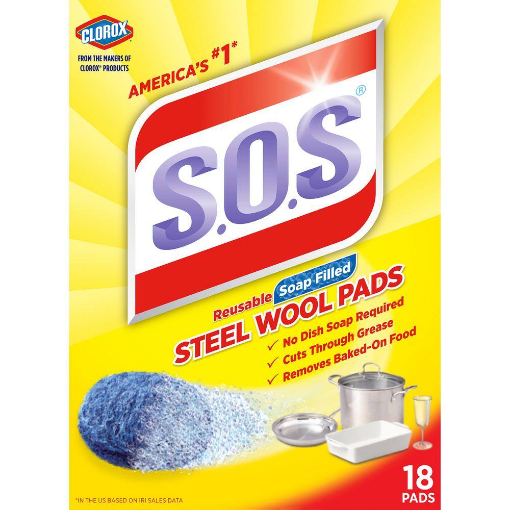 S.O.S Steel Wool Soap Scouring Pads (18-Pack) 1650010003