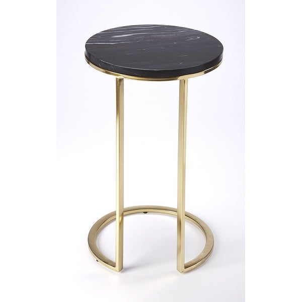 Handmade Butler Martel Marble and Metal Side Table (India)