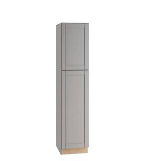 Contractor Express Cabinets Veiled Gray Shaker Assembled Plywood Utility Pantry Kitchen Cabinet with Soft Close 18 in. x 84 in. x 24 in. U182484L-AVG