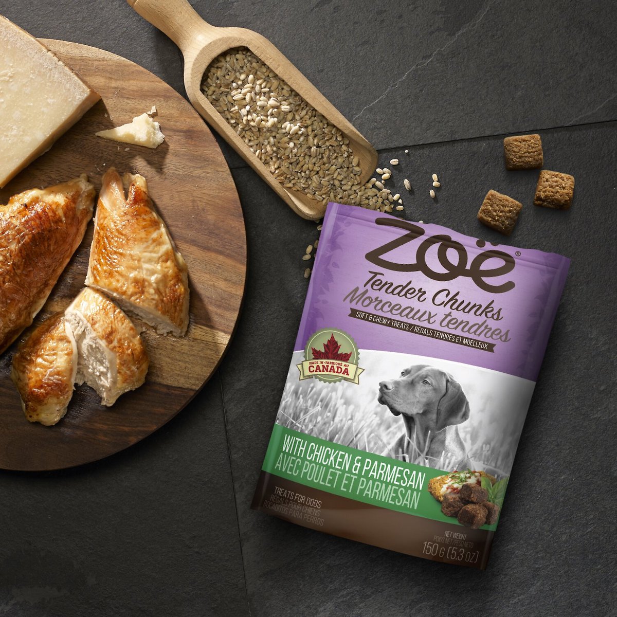 Zoe Tender Chunks Chicken and Parmesan Grain-Free Dog Treats