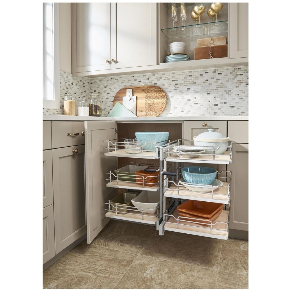 Rev A Shelf 53PSP Series Pull Out 3 Tier Blind Corner Kitchen Cabinet