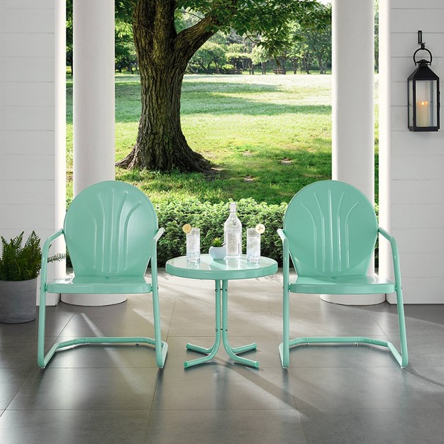 Griffith 3pc Outdoor Conversation Set Aqua Crosley