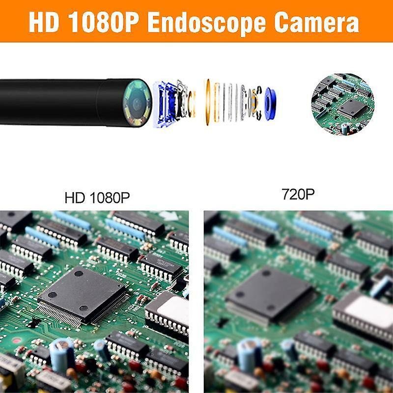 Wifi Endoscope 2mp 8mm 3-500cm Focal Car Pipe Inspection Camera For Android Ios