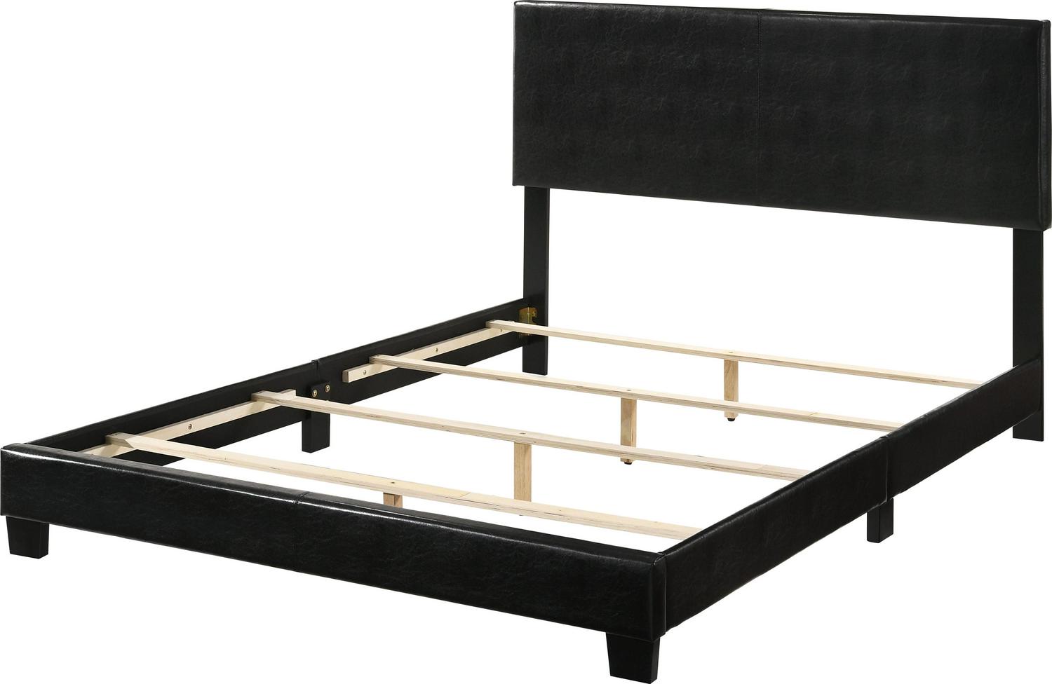 ACME Lien Panel Faux Leather Queen Bed Black  Crowdfused