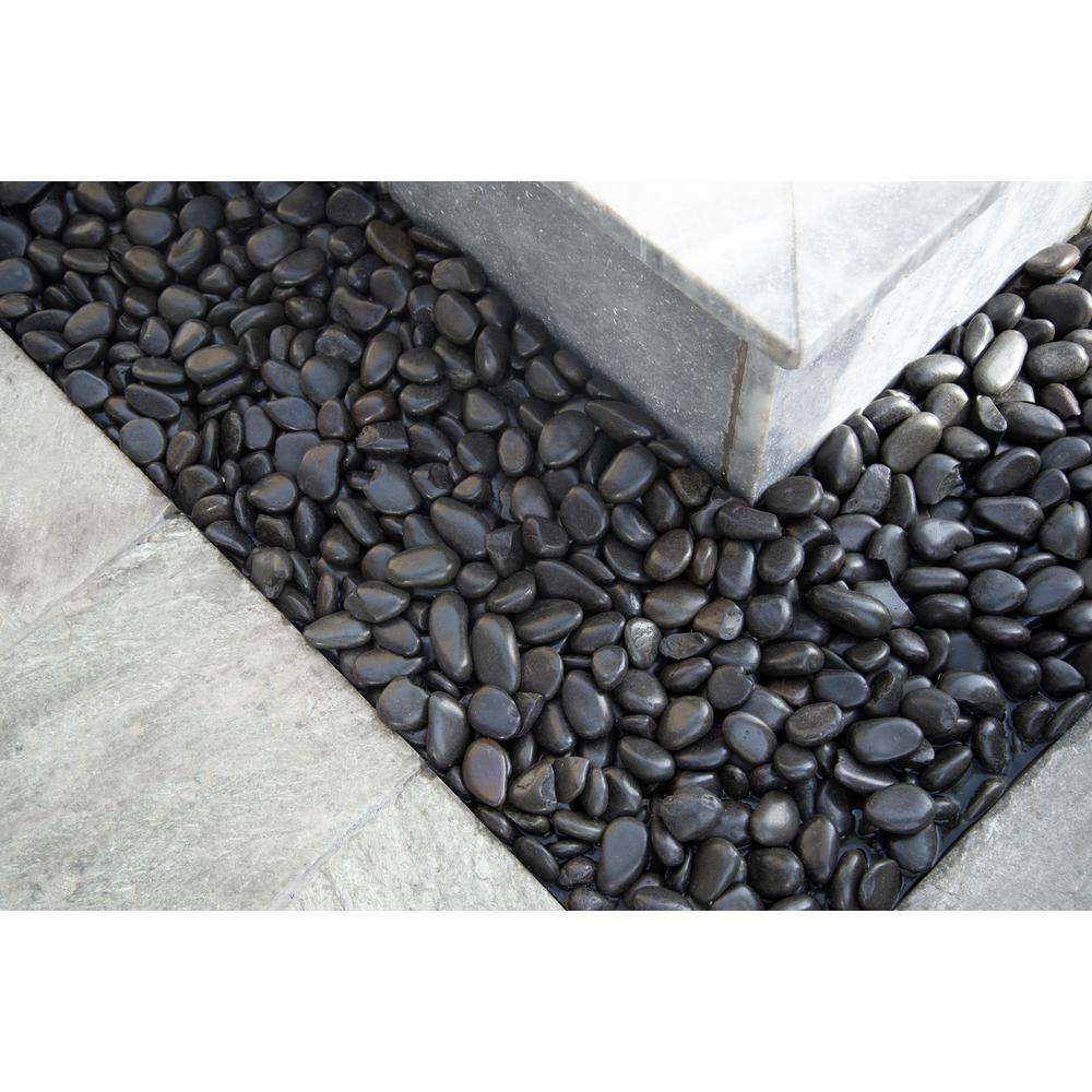 MSI Black Polished Pebbles 0.5 cu. ft . per Bag (1 in. to 2 in.) Bagged Landscape Rock LPEBQBLK5POL40