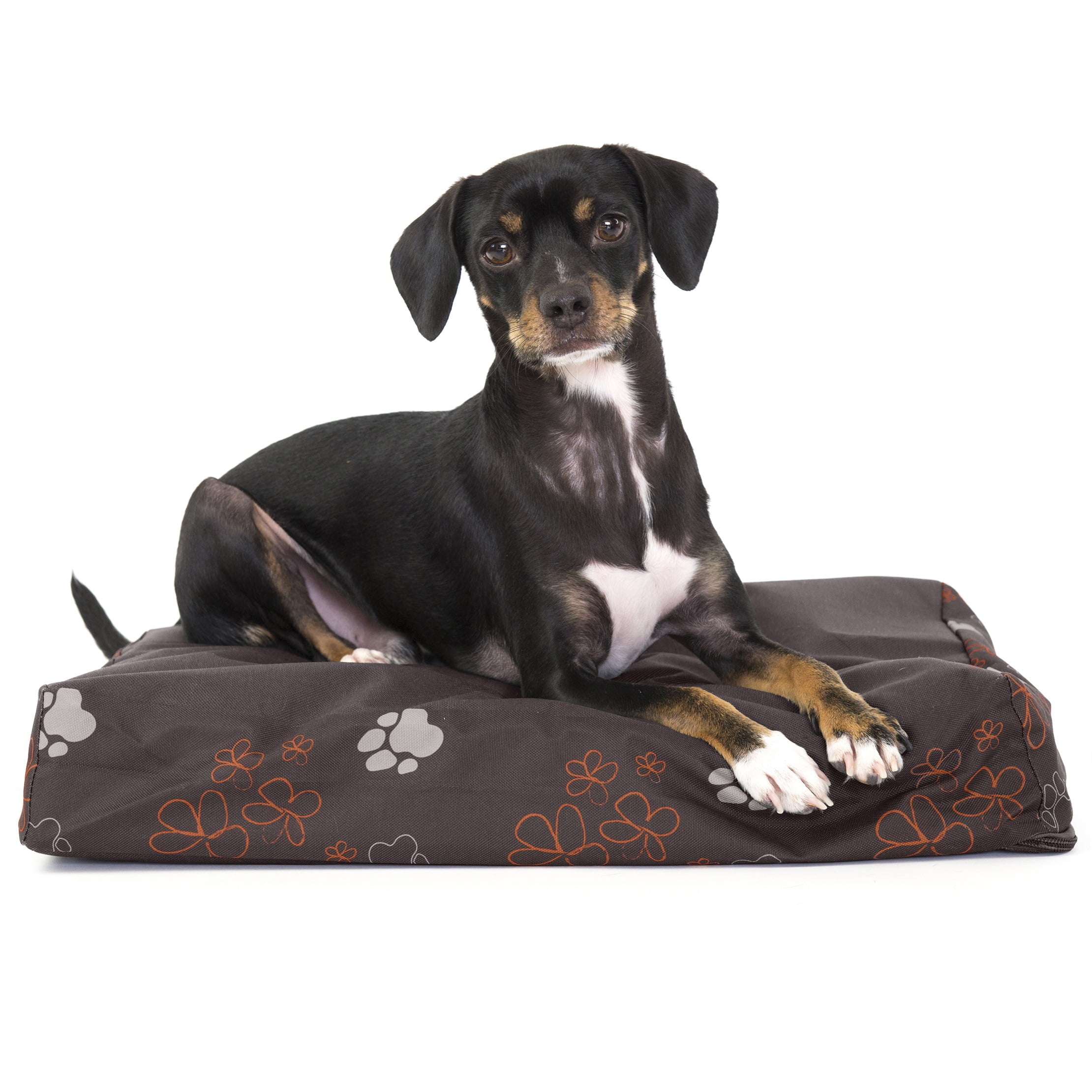 FurHaven Pet Dog Bed | Deluxe Orthopedic Polycanvas Indoor/Outdoor Garden Pet Bed for Dogs and Cats， Bark Brown， Small