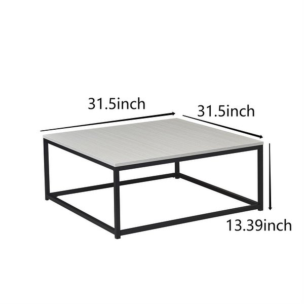 Coffee Table for Living Room Sturdy Wood and Metal Cocktail Table， Beige