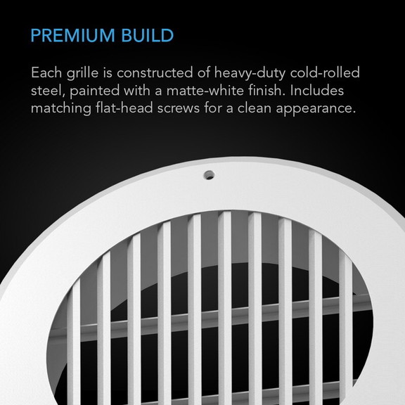 AC Infinity Wall Mount Duct Grille Vent  White Ste...