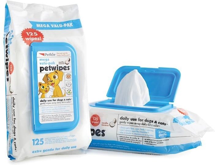 Petkin Petwipes Vanilla and Coconut Valu-Pak Dog and Cat Wipes