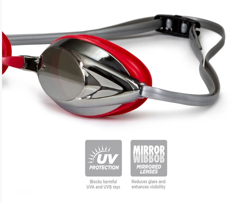 Adult Zeus Mirrored Swim Goggle - Red