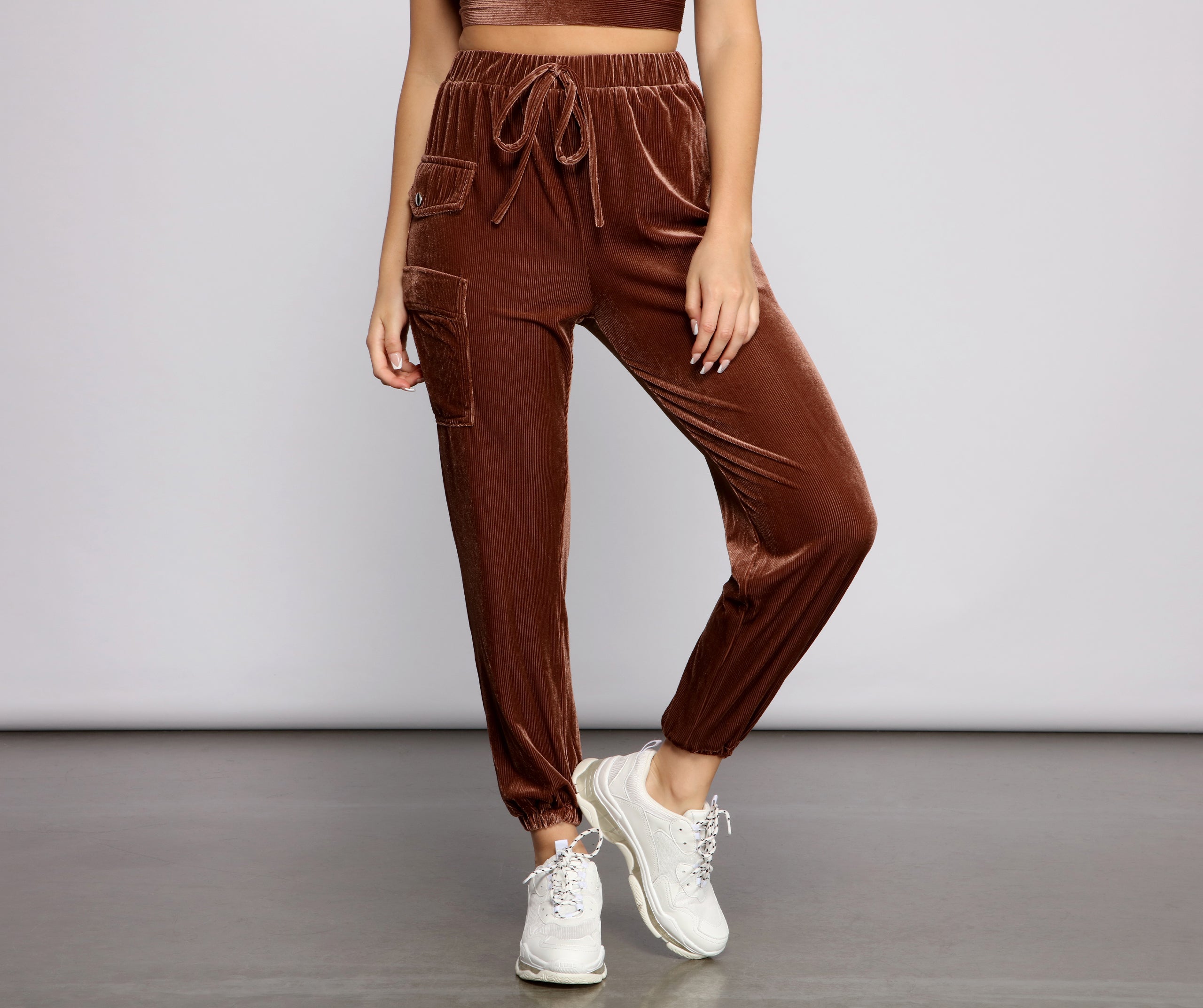 So Luxe High Rise Velvet Joggers