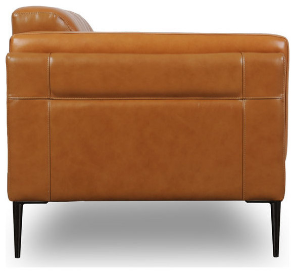 Murray Full Leather Loveseat  Tan   Midcentury   Loveseats   by Moroni  Houzz