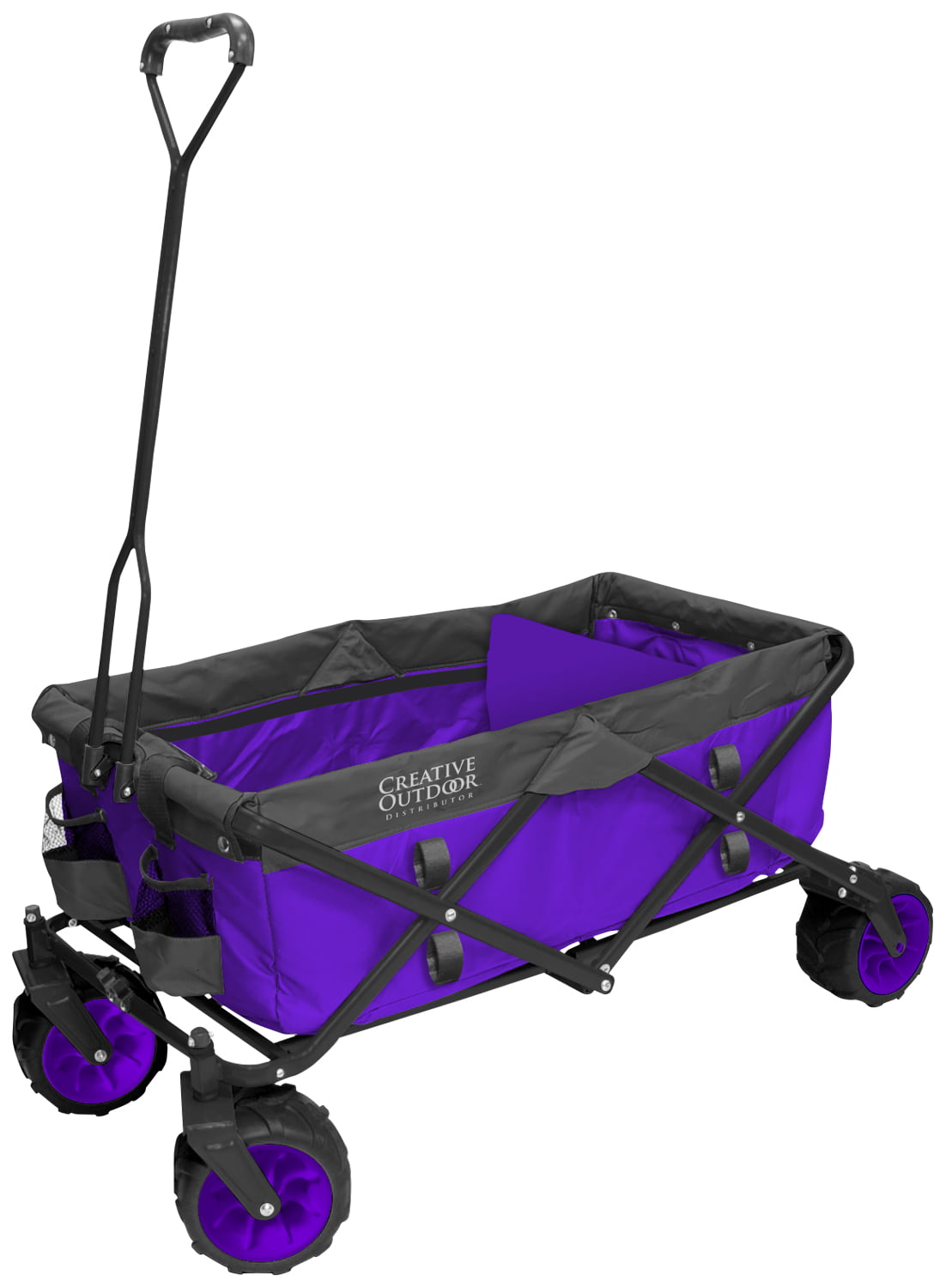 Creative Outdoor Products Collapsible Folding Wagon Cart- Purple & Gray