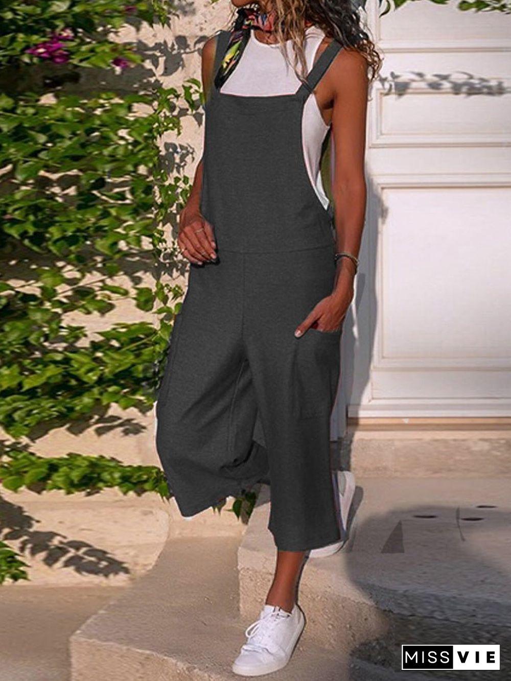 Women'S Jumpsuits Casual Solid Sling Wide Leg Jumpsuit