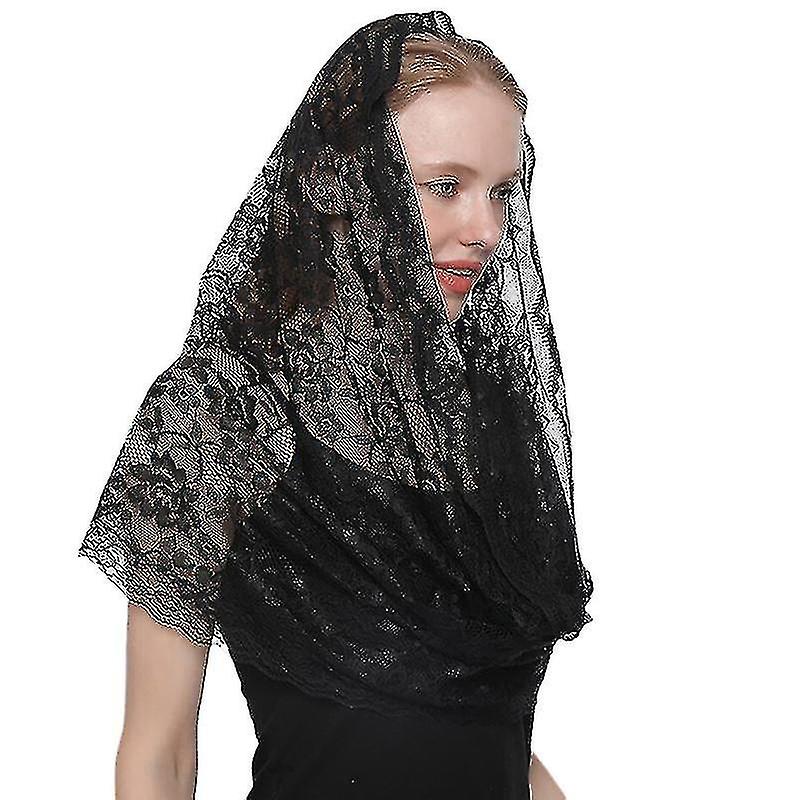 Mantilla Veils Catholic Headcovering Scarf Spanish Embroidered Shawl Chapel Veil