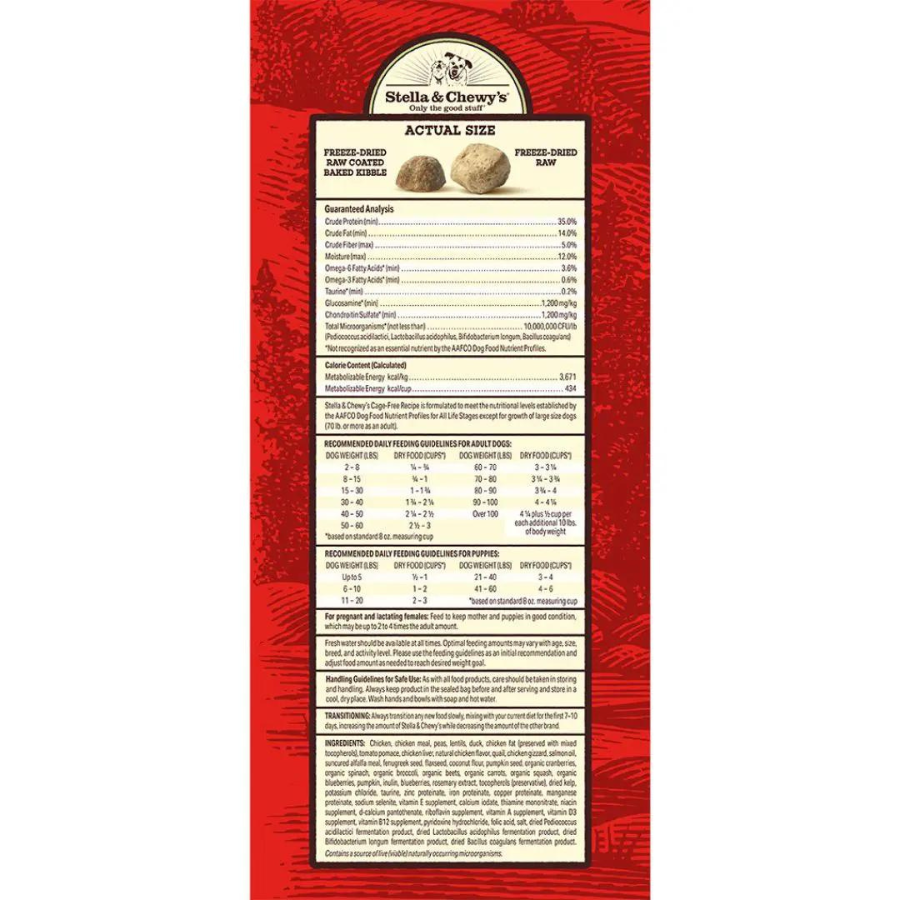 Stella and Chewy's Cage Free Chicken Raw Blend Recipe Kibble Dog Food