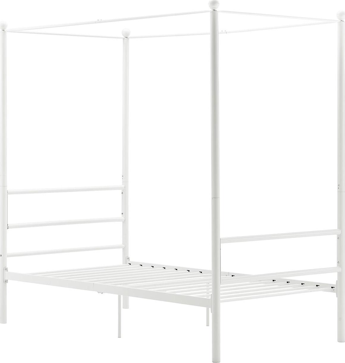 Mainstays Metal Canopy Bed， Off White