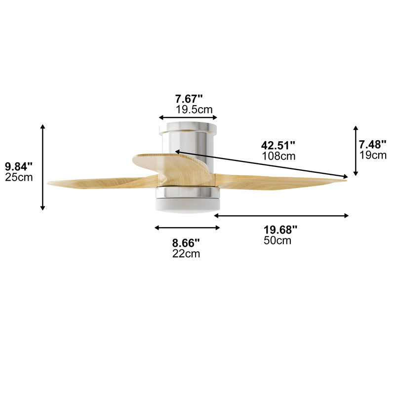 Soges 48 inch Ceiling Fan with Lights, Remote Control 3 ABS Fan Blades Ceiling Fans Noiseless Reversible Motor for Bedroom Living Room, Light Brown