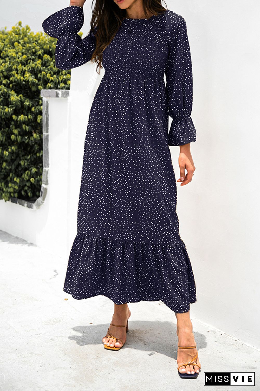 Floral Print Long Sleeve Dress Women Wholesale