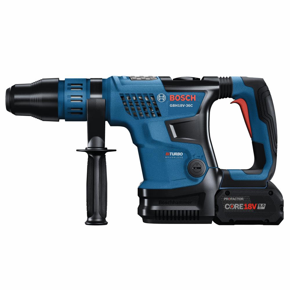 Bosch 18V Hitman SDS max 1 9/16 in Rotary Hammer Kit with 2 CORE18V 8Ah PROFACTOR Performance Batteries Factory Reconditioned GBH18V-36CK24-RT from Bosch