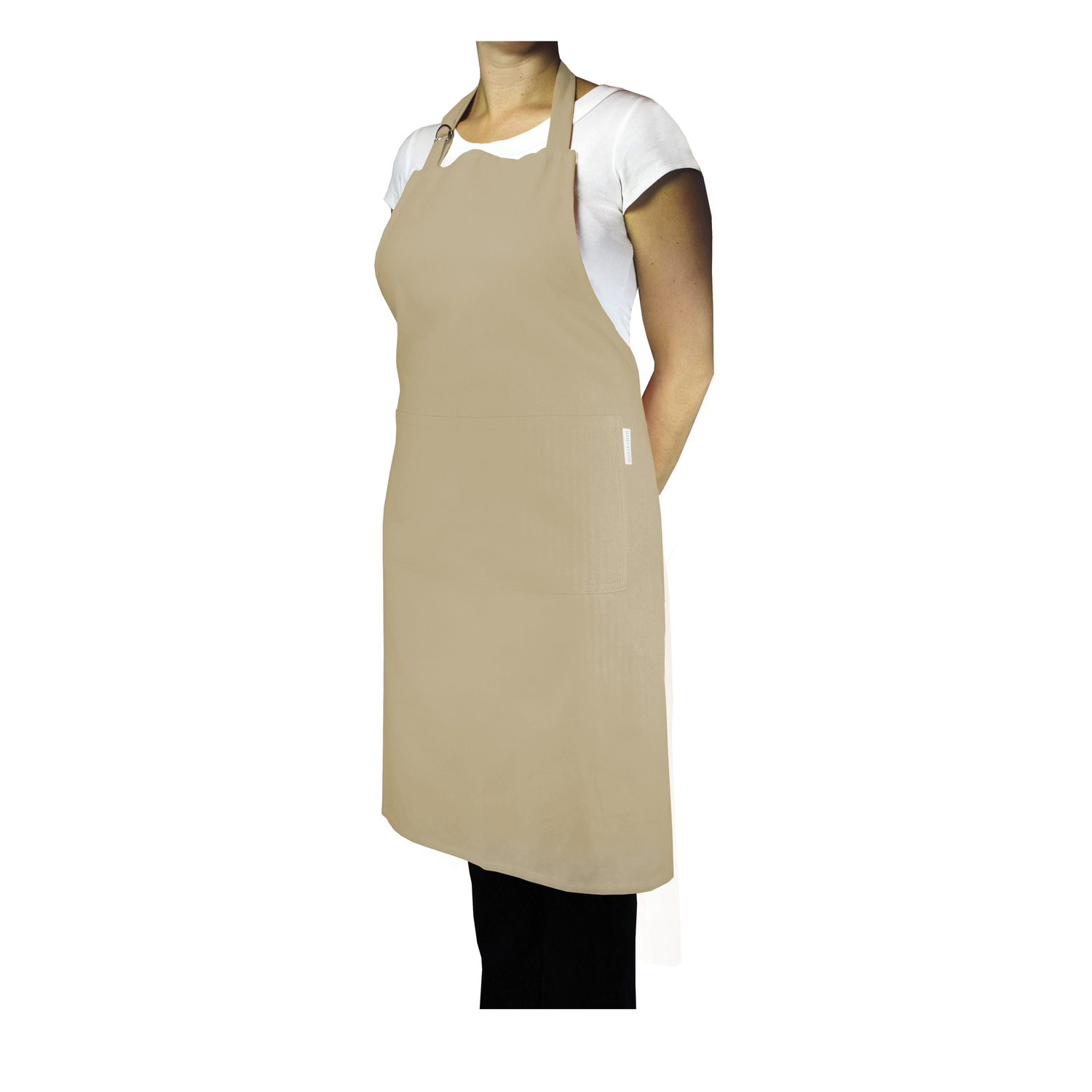 Mu Kitchen Flax Cotton Solid Bibb Apron