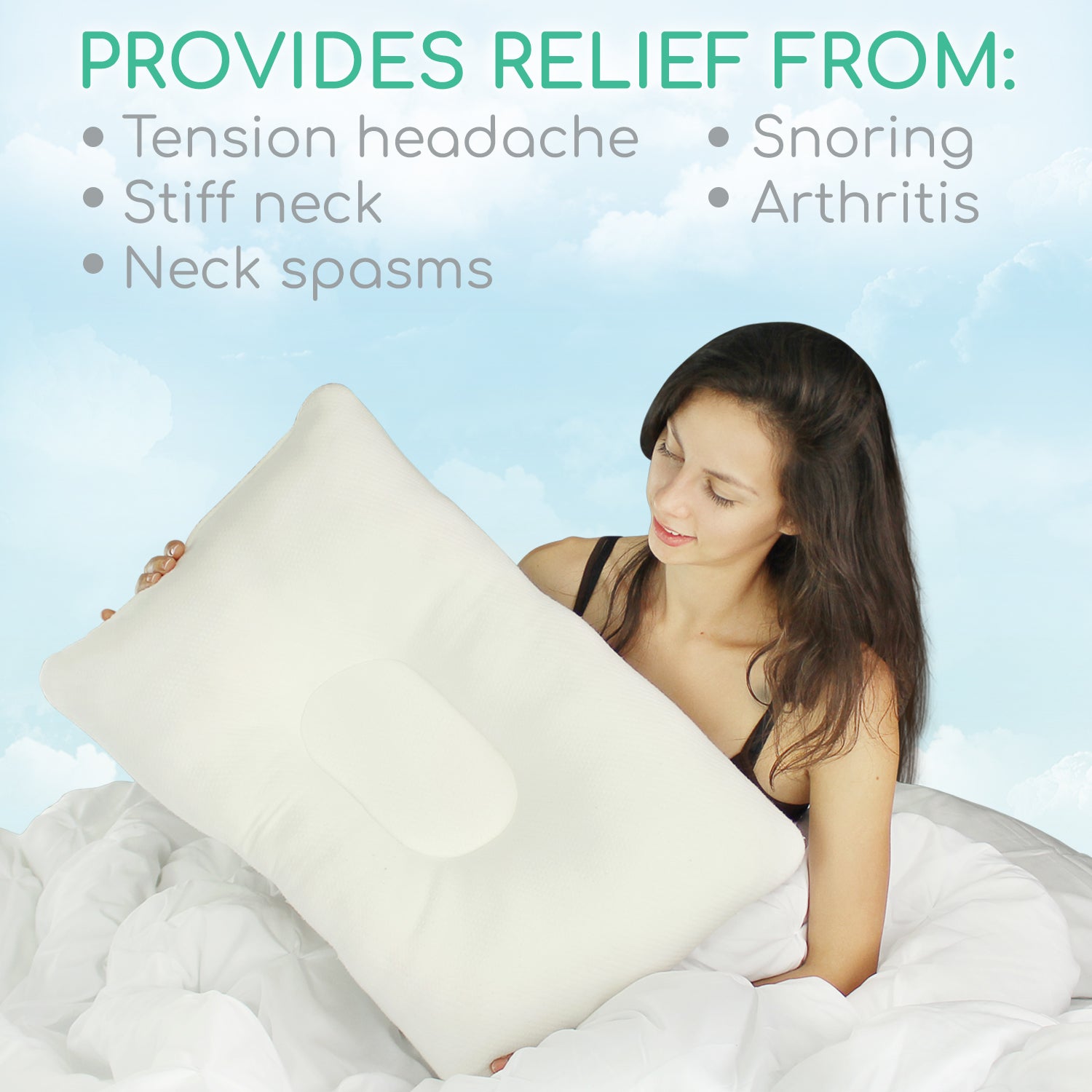 Xtra-Comfort Chiropractic Pillow, Memory Foam Pillow For Cervical Support