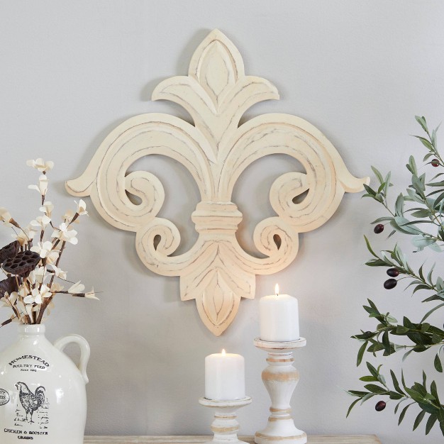 Wooden Fleur De Lis Carved Wall Decor Olivia amp May