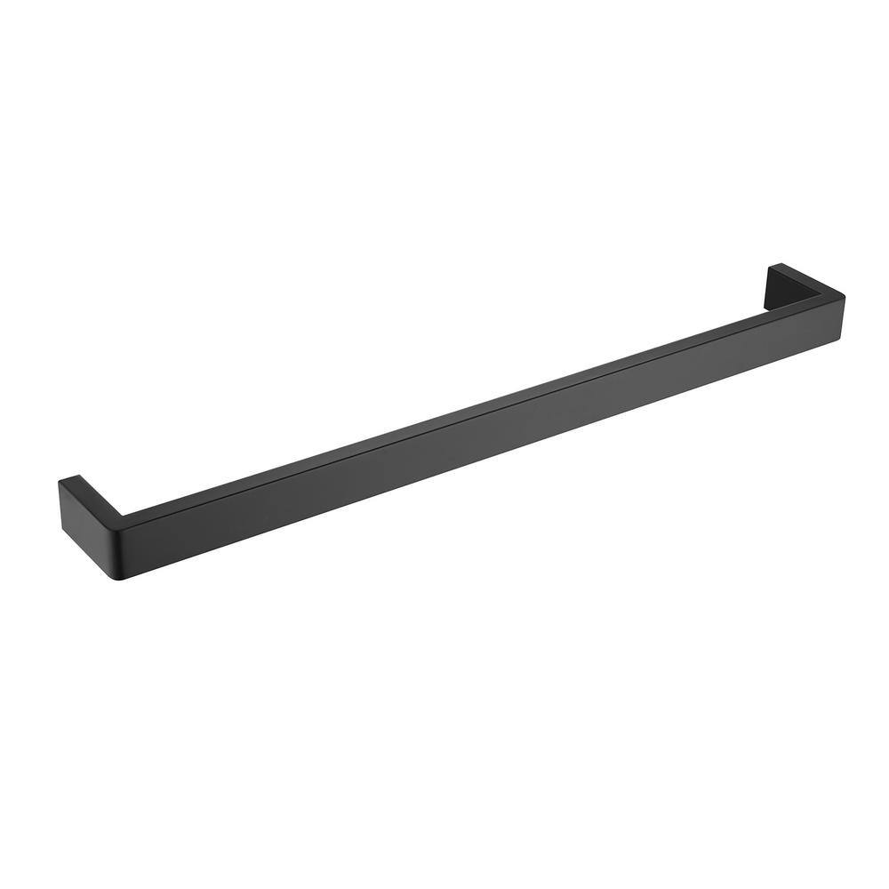 ruiling 24 in. Square Wall Mount Towel Bar in Stainless Steel Matte Black ATK-292