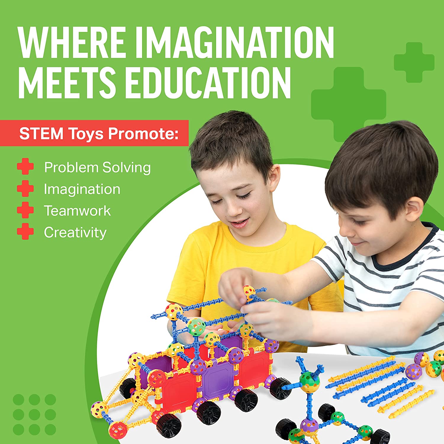 Lavinya STEM Master Building Toys for Kids Ages 4-8 - STEM Toys Kit w/176 Durable Pieces， Design Guide， Reusable Toy Storage Box Educational for Girls and Boys