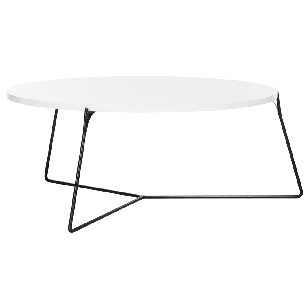 SAFAVIEH Mae Lacquer White / Black Coffee Table   31\