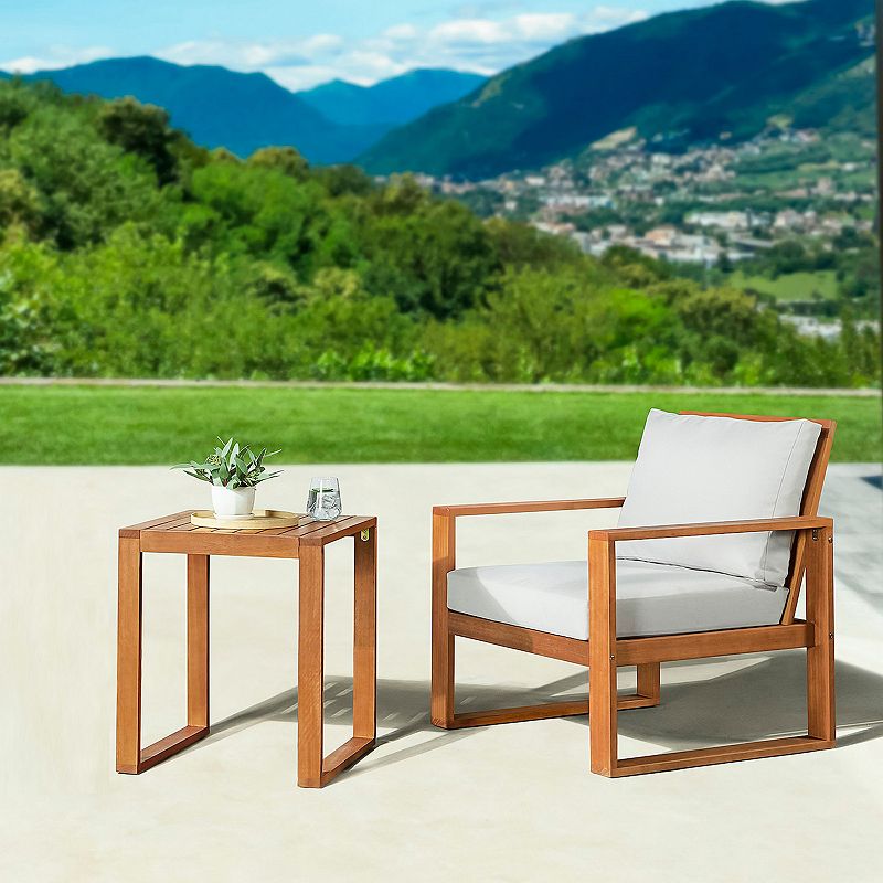 Alaterre Furniture Grafton Patio Chair and Coffee Table 2-piece Set