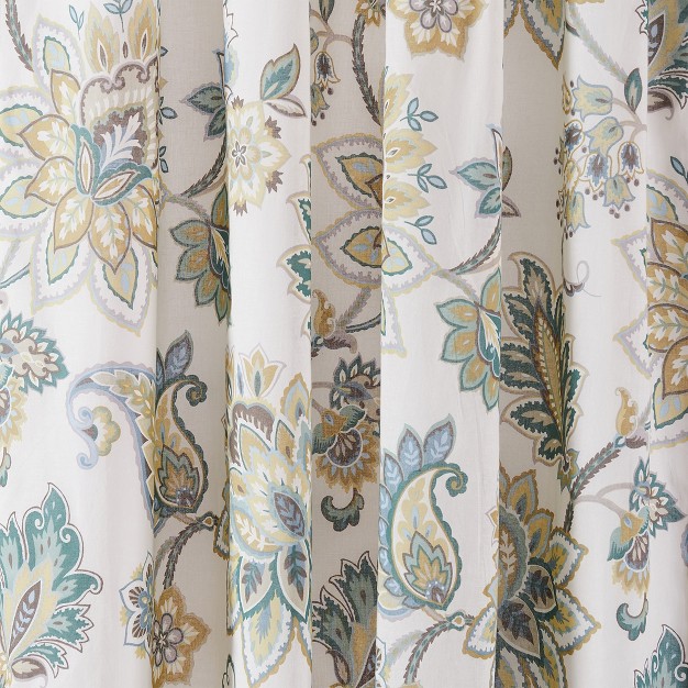 Palladium Floral Lined Curtain Panel With Rod Pocket Levtex Home