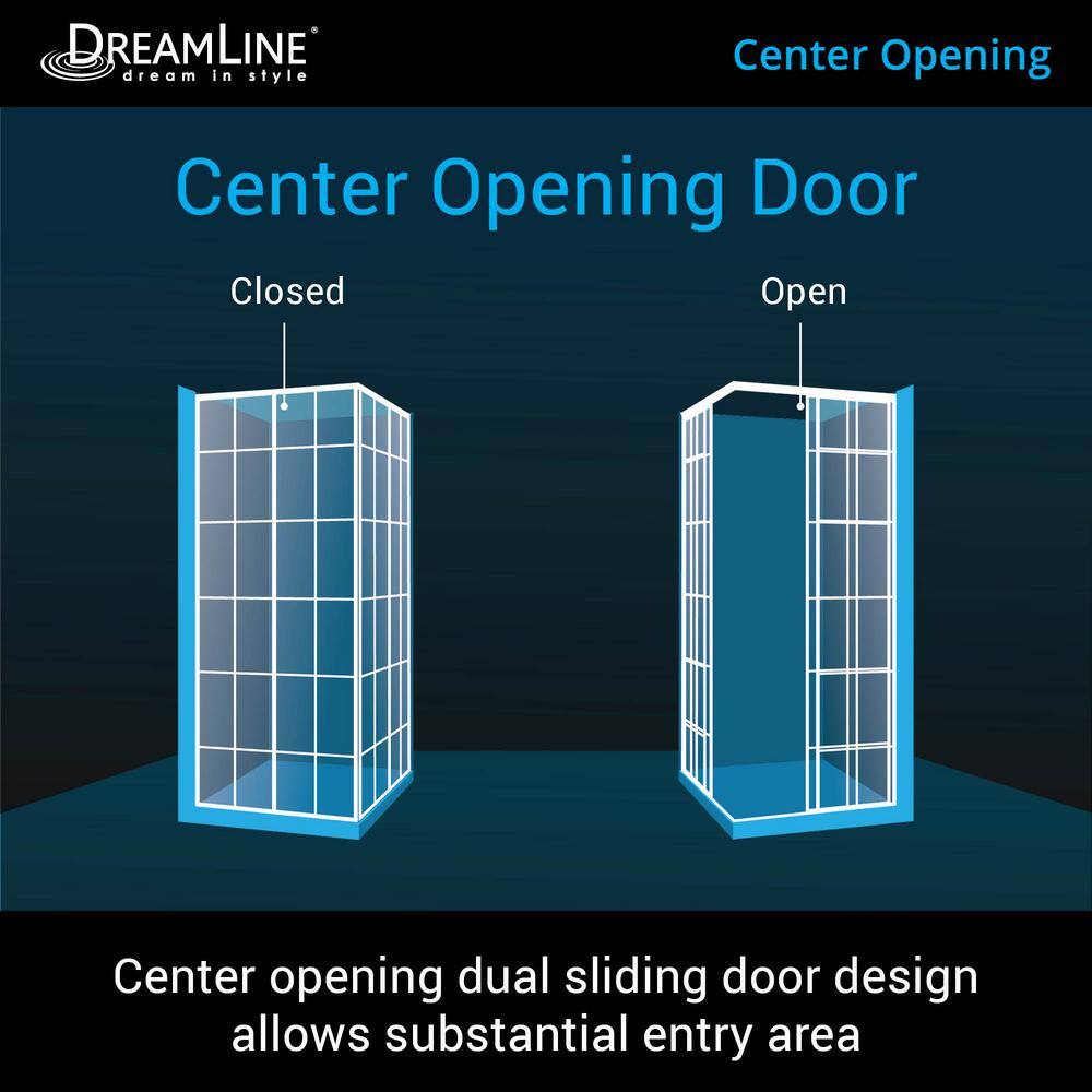 DreamLine French Corner 40-12 in. D x 40-12 in. W x 72 in. H Framed Corner Sliding Shower Enclosure in Satin Black SHEN-8140400-89