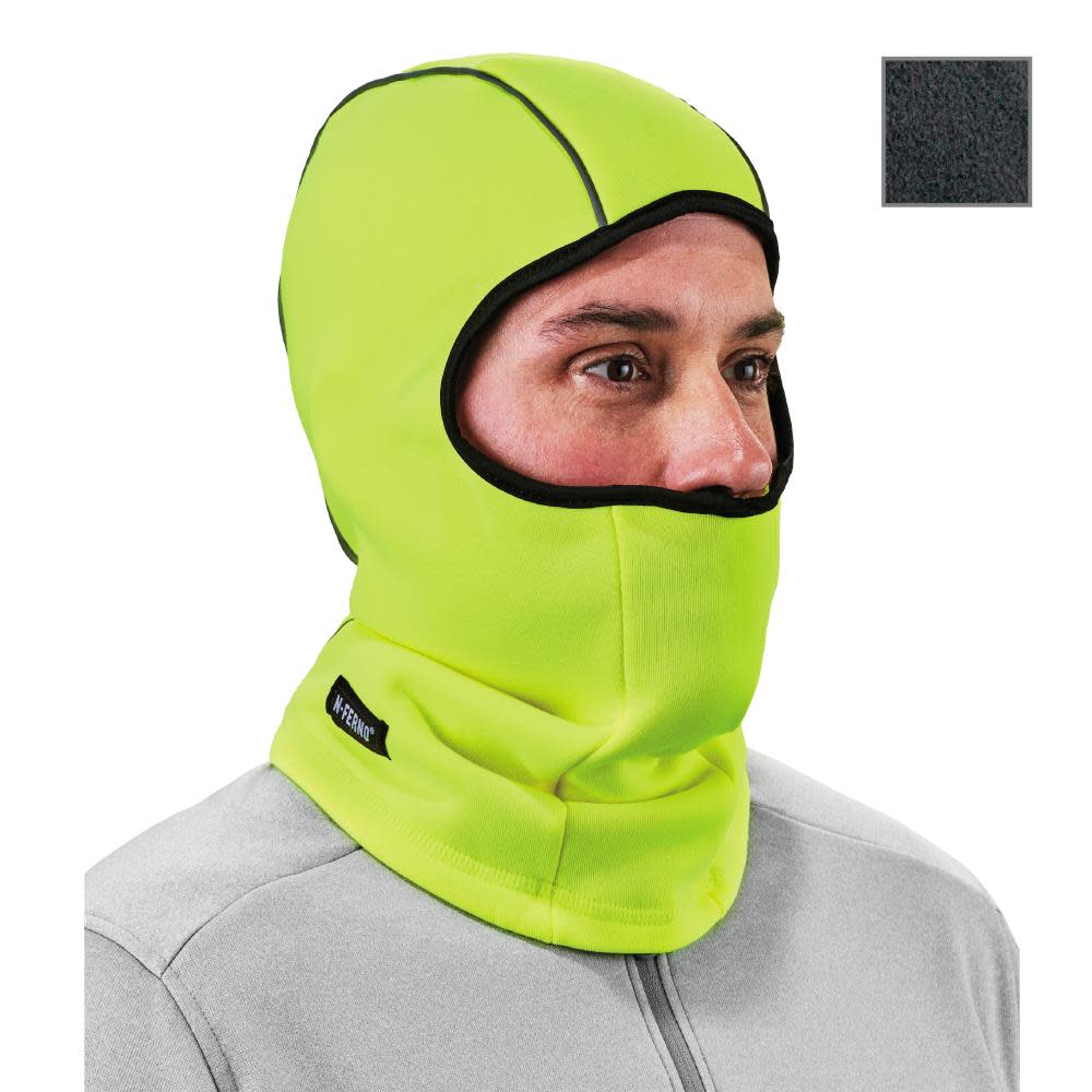 Ergodyne N-Ferno 6821  Lime Fleece Balaclava Face Mask ;