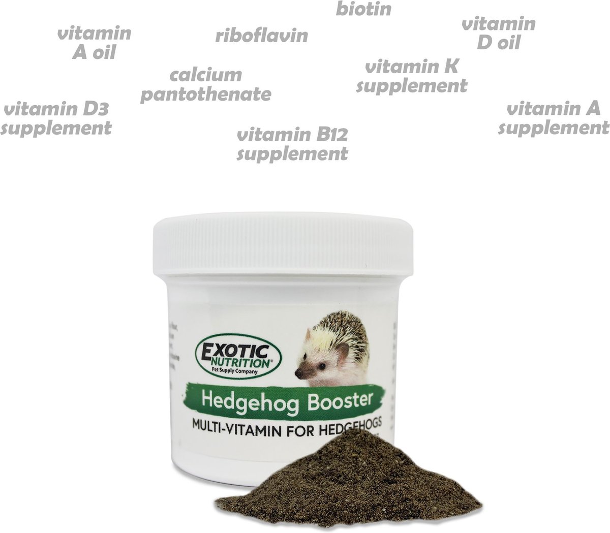 Exotic Nutrition Multi-Vitamin Booster Hedgehog Supplement， 2-oz jar