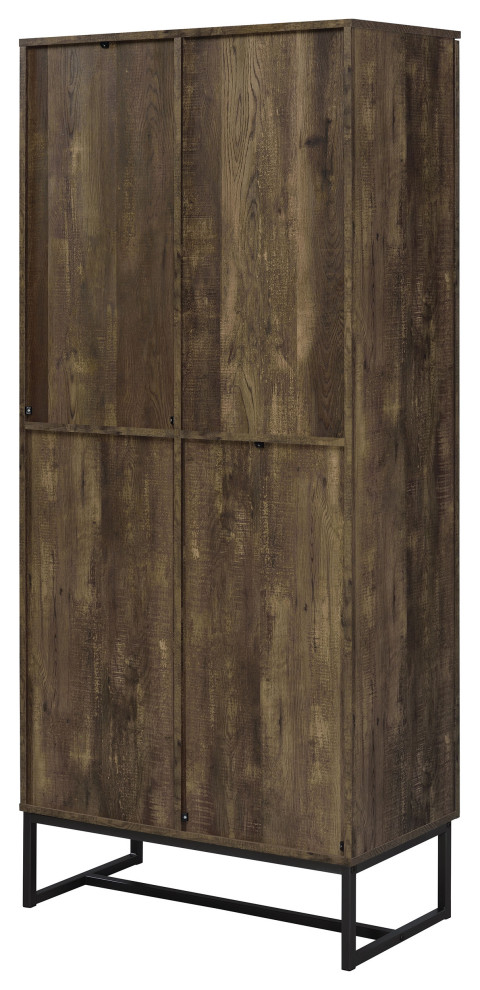 Carolyn 2 door Accent Cabinet Rustic Oak and Gunmetal Tall Accent Cabinet   Modern   Accent Chests And Cabinets   by Modon  Houzz