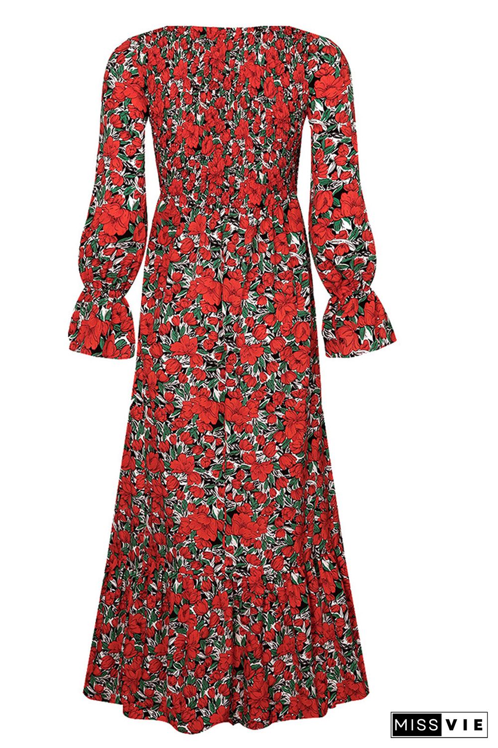 Floral Print Long Sleeve Dress Women Wholesale