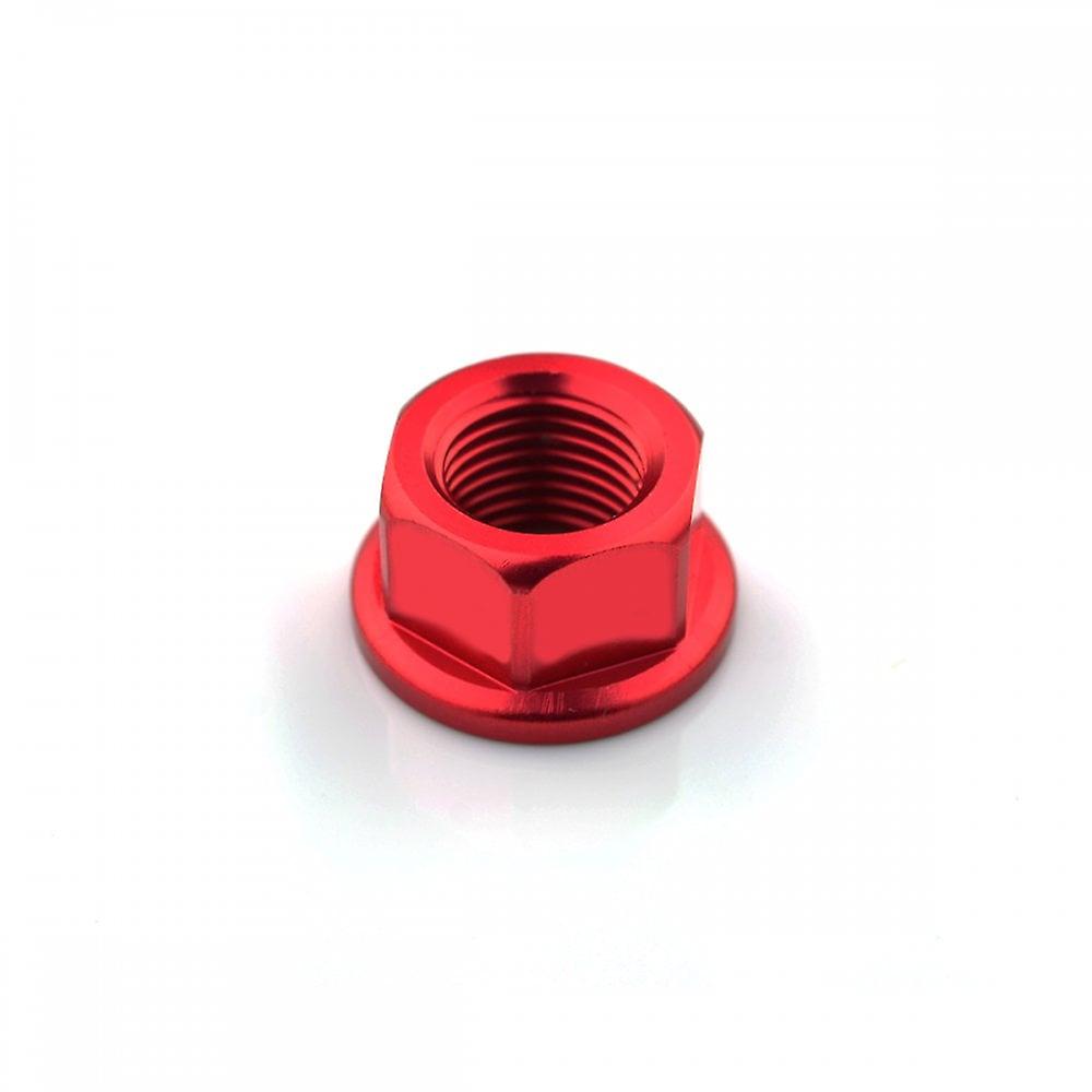 Racebolt Aluminium Flanged Nut M12 X (1.25mm) Red