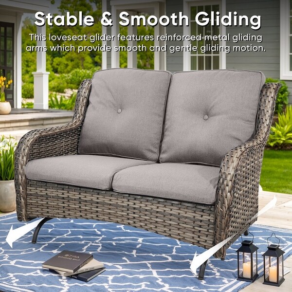 Outdoor Glider Sofa with Ottoman