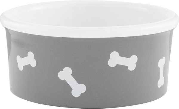 Signature Housewares Bones Non-Skid Ceramic Dog Bowl