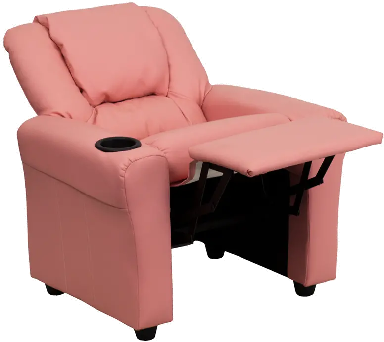 Mini Me Kids Pink Recliner with Cup Holder