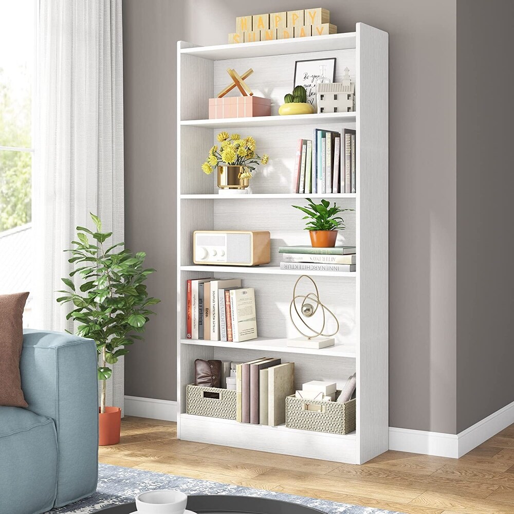 6 Tier Open Bookcase  72 inch Large Tall Bookshelf with Storage Shelve