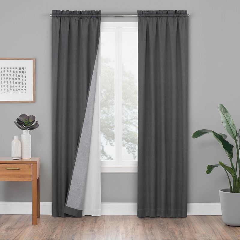 eclipse Woven Blackout Thermaliner 2-Panel Window Curtain Set