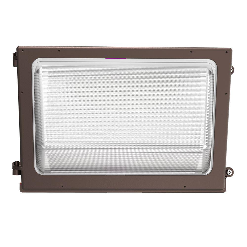 Commercial Electric 400-Watt Equivalent Integrated LED Bronze Dusk to Dawn Wall Pack Light 3000K-5000K WP120CE1