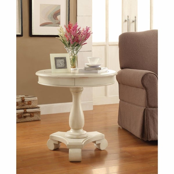 Avalon Hand Painted Round Accent table in Caribbean Finish