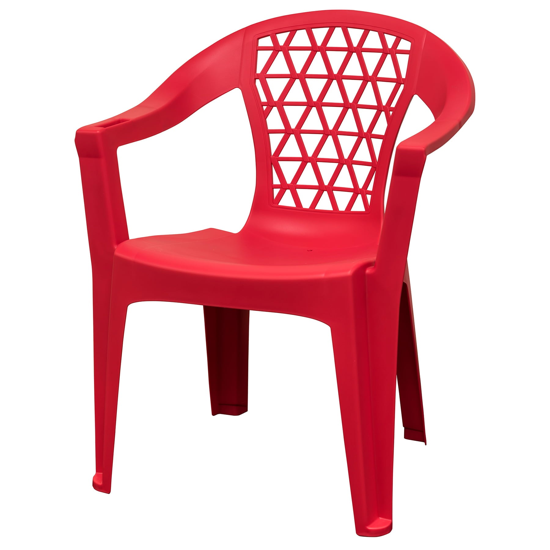 Adams USA Resin Stack Chair with Phone Holder, Red