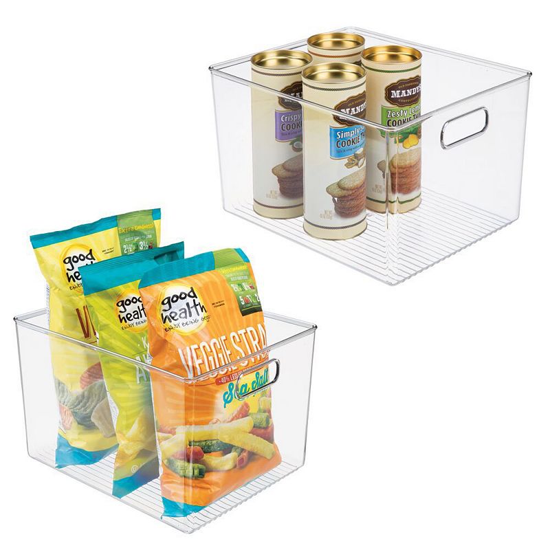 mDesign 12 x 10 x 8 Plastic Kitchen Pantry Storage Organizer Container Bin - 2 Pack