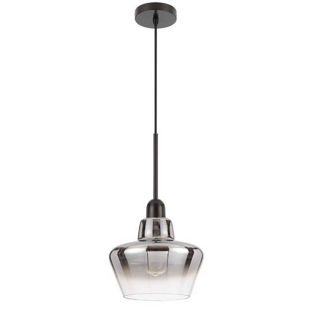 1 Light Metal Contemporary Pendant Matte Black Cal Lighting