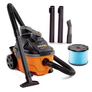 RIDGID 4 Gallon 5.0 Peak HP Portable WetDry Shop Vacuum with Fine Dust Filter Locking Hose and Accessories WD4070