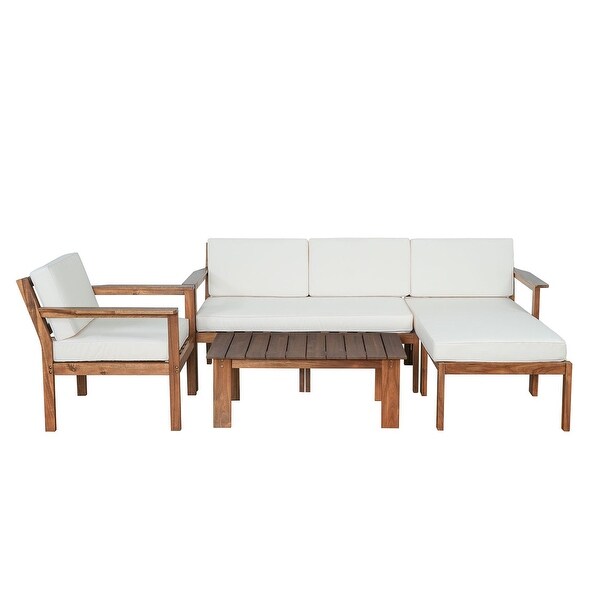 4Piece Wood Patio Conversation Set